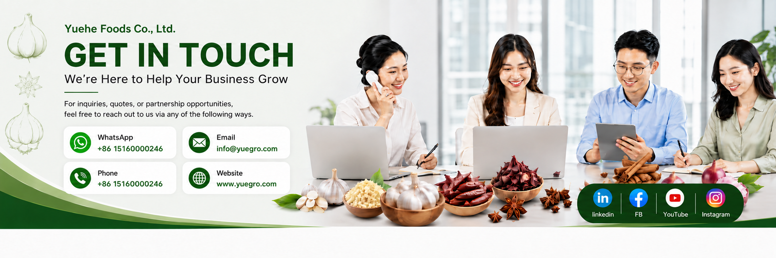 Yuehe Food contact banner